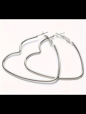 New! Fashionable And Minimalist Style Sweet Big Heart Peach Heart Earrings.